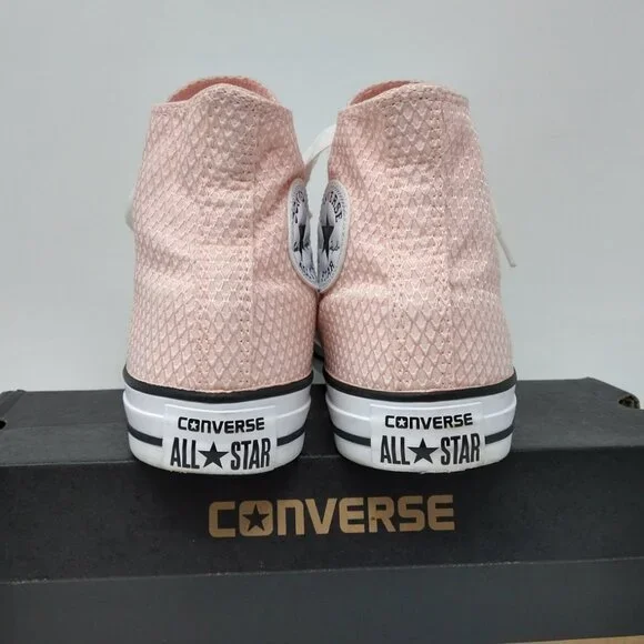 Women's Converse Chuck Taylor All Star Hi-Top White/Vapor Pink/White Sneakers-S7 - Picture 3 of 7